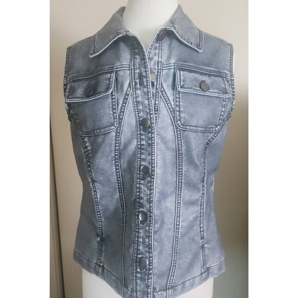 V0  Erin London faux gray denim vest NWOT - Picture 1 of 8